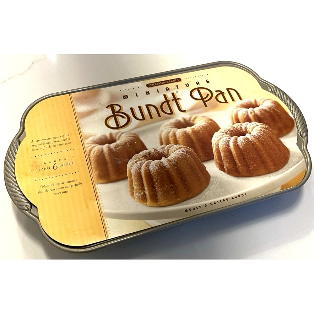 Williams Sonoma 6 Mini Bundt-lette Nordic Ware 65th Anniversary Cake Pan SILVER